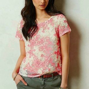 Anthropologie Meadow Rue Cherry Blossom Top